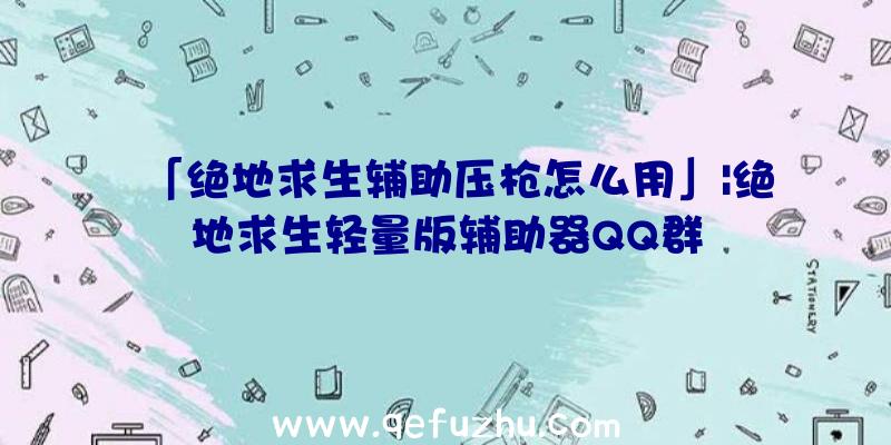 「绝地求生辅助压枪怎么用」|绝地求生轻量版辅助器QQ群